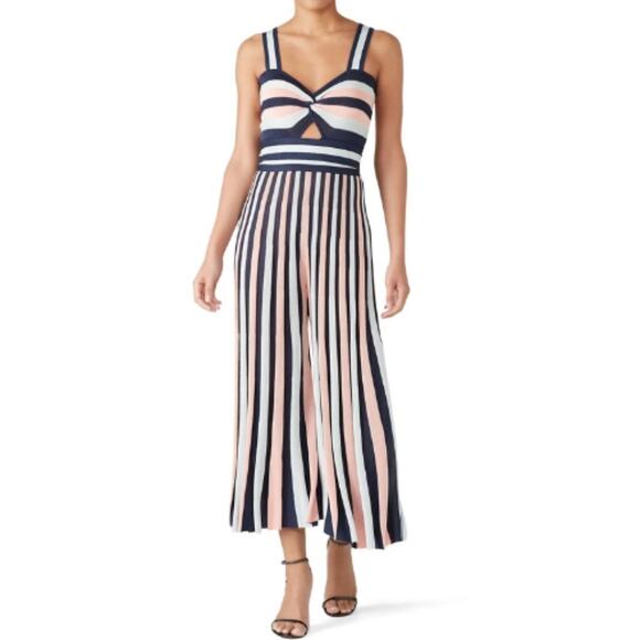 Temperley London Isabella Knit Jumpsuit in Striped Size Small R - Picture 1 of 4